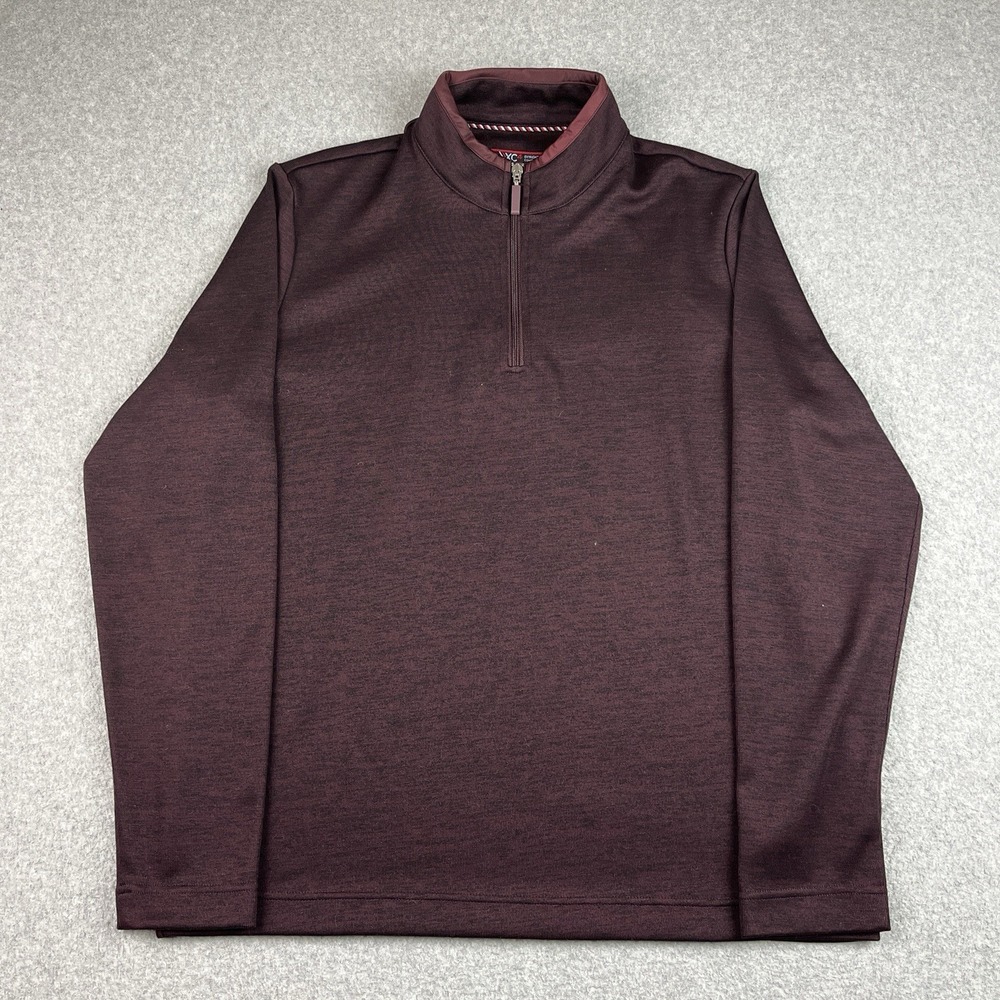 Johnston & Murphy Pullover Mens Medium Sweater Extreme Maroon 1/4 Zip Golf‎